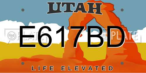 E617BD Utah License Plate