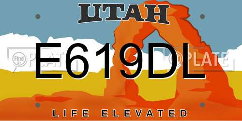 E619DL Utah License Plate