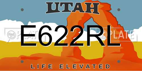 E622RL Utah License Plate