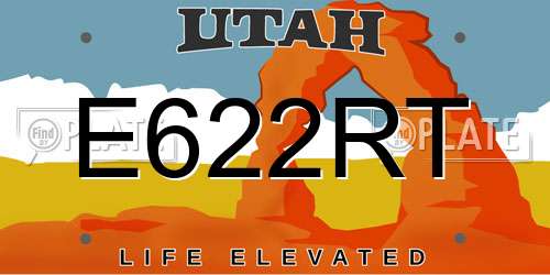 E622RT Utah License Plate