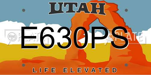 E630PS Utah License Plate