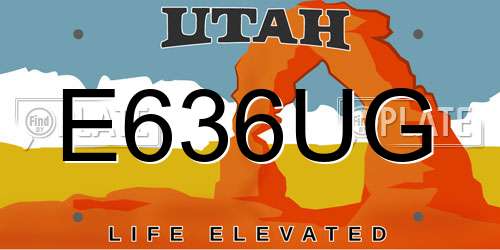 E636UG Utah License Plate