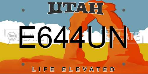 E644UN Utah License Plate