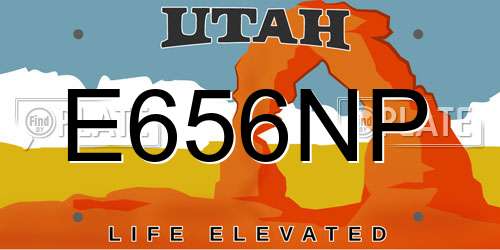 E656NP Utah License Plate