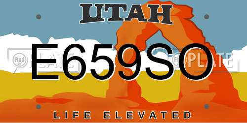 E659SO Utah License Plate
