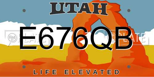 E676QB Utah License Plate