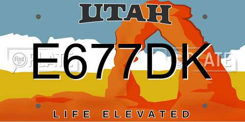 E677DK Utah License Plate