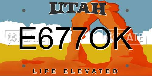 E677OK Utah License Plate