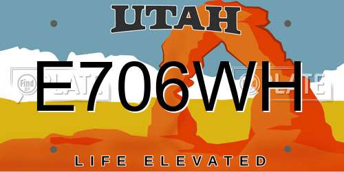 E706WH Utah License Plate