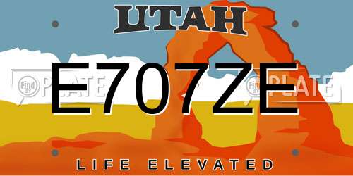 E707ZE Utah License Plate