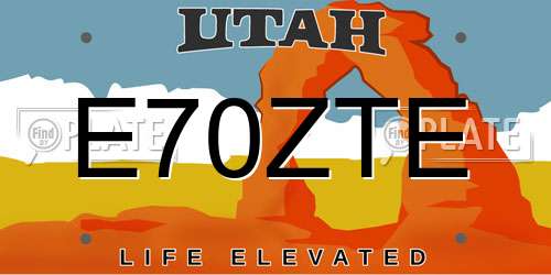 E70ZTE Utah License Plate