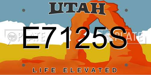E7125S Utah License Plate