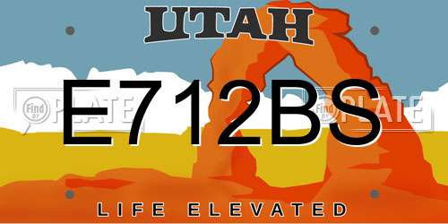 E712BS Utah License Plate