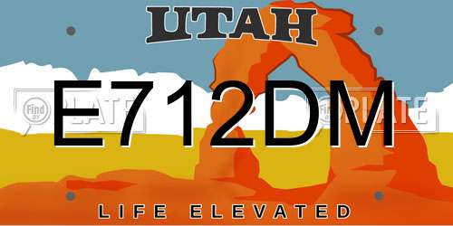 E712DM Utah License Plate