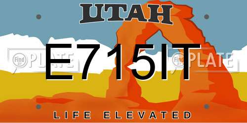 E715IT Utah License Plate