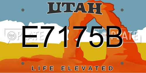 E7175B Utah License Plate