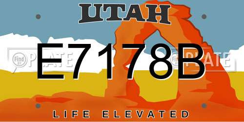 E7178B Utah License Plate