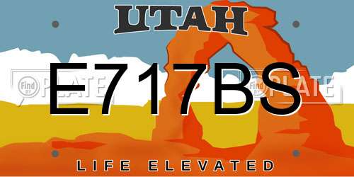 E717BS Utah License Plate