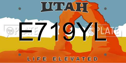 E719YL Utah License Plate