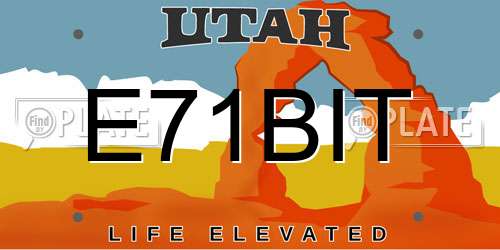 E71BIT Utah License Plate