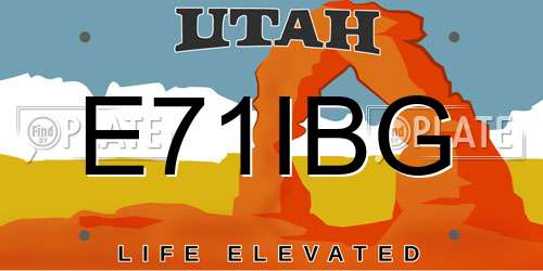 E71IBG Utah License Plate