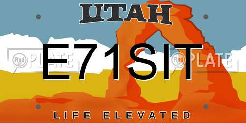 E71SIT Utah License Plate