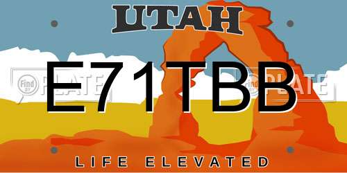 E71TBB Utah License Plate