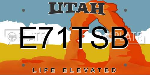E71TSB Utah License Plate