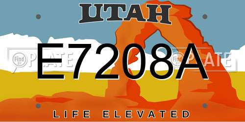 E7208A Utah License Plate
