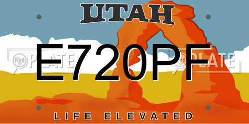 E720PF Utah License Plate
