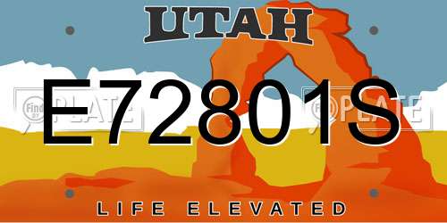 E72801S Utah License Plate
