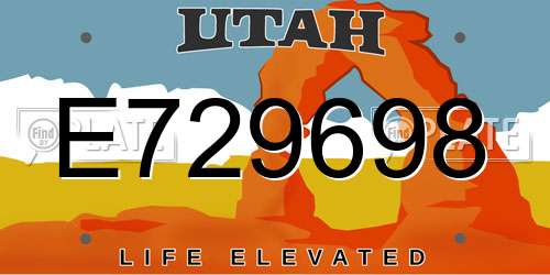 E729698 Utah License Plate