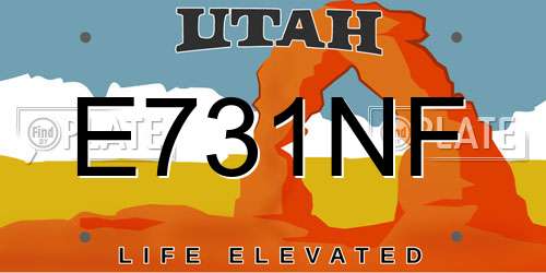 E731NF Utah License Plate