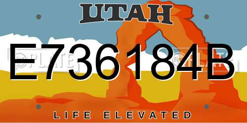 E736184B Utah License Plate