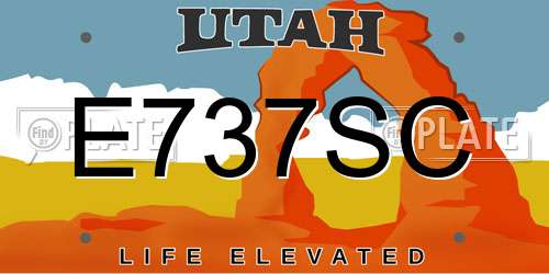 E737SC Utah License Plate