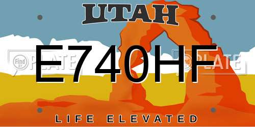 E740HF Utah License Plate