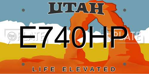 E740HP Utah License Plate