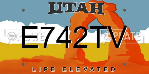 E742TV Utah License Plate