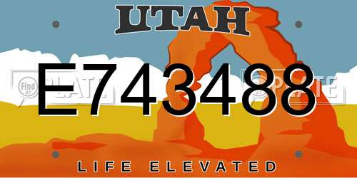 E743488 Utah License Plate