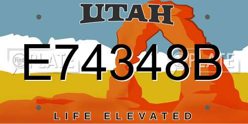 E74348B Utah License Plate