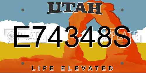 E74348S Utah License Plate