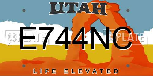 E744NC Utah License Plate