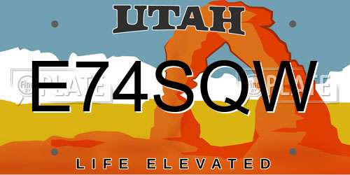 E74SQW Utah License Plate