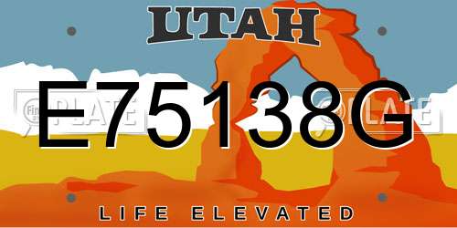E75138G Utah License Plate