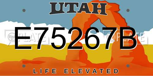 E75267B Utah License Plate