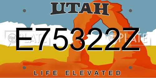 E75322Z Utah License Plate