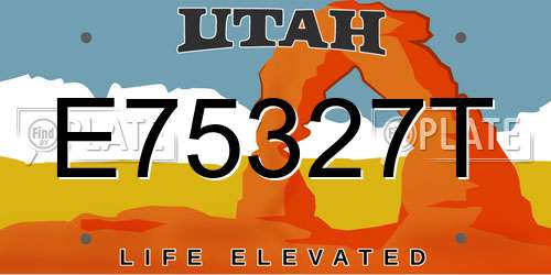 E75327T Utah License Plate