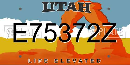 E75372Z Utah License Plate