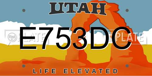 E753DC Utah License Plate