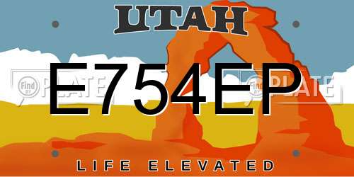 E754EP Utah License Plate